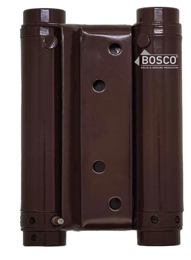 BOSCO® 4-Inch Double Action Swinging Door Hinges | Self-Closing Heavy-Duty Mild Steel Saloon Door Hinges with Screws | Adjustable Tension | Brown Finish | Pack of 2 for Home & Commercial Use - Image 4